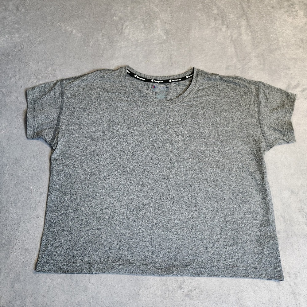 Champion Women S Small Heather Gray Boxy Crop T-Shirt Activewear Performance Top